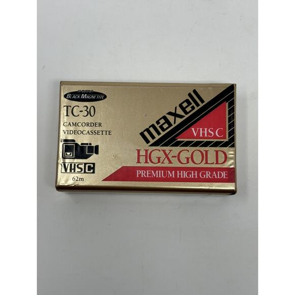 3- Maxell Camcorder Video Tapes VHS-C TC-30 HGX Gold Premium High Grade* New* - Picture 2 of 3